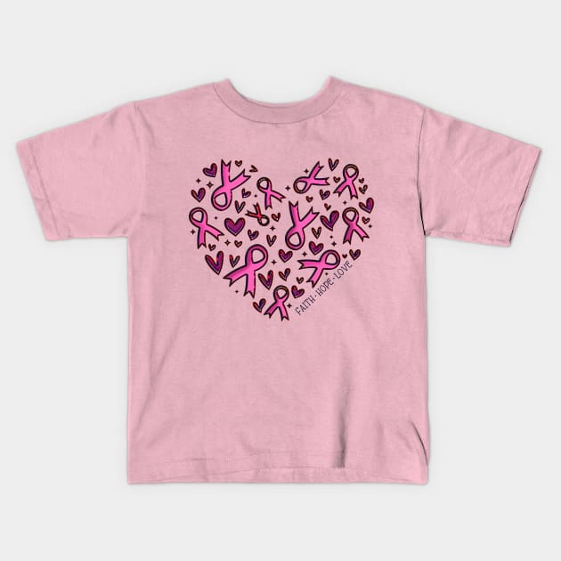 Breast Cancer Awareness Kids T-Shirt by rmcbuckeye